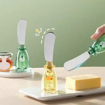 Столешница, лопатка для масла, мультяшное пищевое лезвие из нержавеющей стали, стоячий хлеб, тост, сыр, десерт, варенье, инструмент для разбрасывания крема, кухонные гаджеты жёлтый