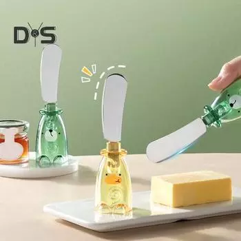 Столешница, лопатка для масла, мультяшное пищевое лезвие из нержавеющей стали, стоячий хлеб, тост, сыр, десерт, варенье, инструмент для разбрасывания крема, кухонные гаджеты жёлтый