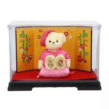 Столетний медведь 12 см, маленький размер (Золотой складной экран) Нормальный [Пти Ру] розовый