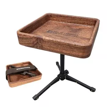 Столик KitchenCamp Orte Side Table Mini Table Компактный легкий портативный складной для кемпинга на открытом воздухе из цельного ореха (Квадрат, 20см)