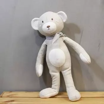 Stollen Классическая льняная игрушка Медведь Кукла-приставка Органический Подарок на рождение новорожденного (35см), Корейские детские товары