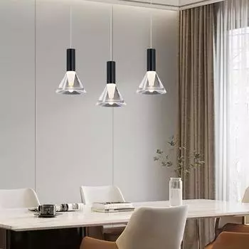 Столовая, бар, спальня, прикроватная геометрическая коническая акриловая люстра