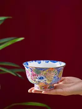 Столовая посуда Керамическая эмаль Необычная китайская бытовая костяной фарфор 4,8-дюймовая миска для риса 6-дюймовое высококачественное легкое роскошное украшение стола