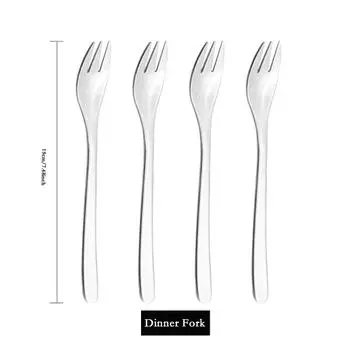 Столовая посуда, обеденная вилка из нержавеющей стали 304, набор столовых приборов из 4 предметов, десертная вилка с длинной ручкой, золотой, черный набор вилок для семейной вечеринки серебряный