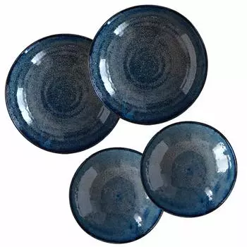 Столовые приборы East Pasta Plate Salad Bowl 2 total kiln deep curry deep soup салат тарелка средняя сервировочная для 2 и каждого, набор из 4 предметов, синий, тарелка, тарелка, миска,