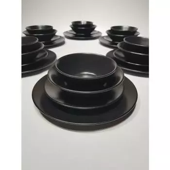 Столовый набор Keramika Matte Black из 24 предметов на 6 персон