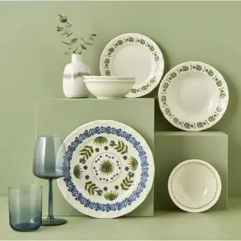 Столовый сервиз Alessa на 6 персон, 24 предмета, сине-зеленый