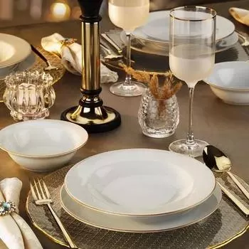 Столовый сервиз Porland Mina, 18 предметов, Золотая сетка