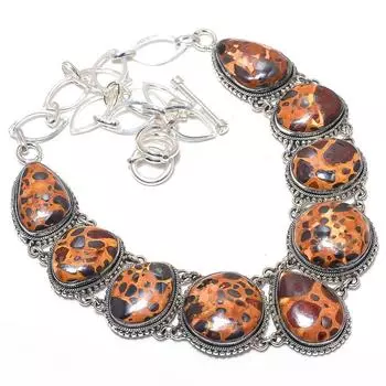 Stomatolite Fossil Gemstone Handmade 925 Silver Jewelry Necklace 18 JCN370-14