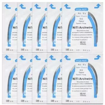 Стоматологическая арка Стоматологическая арка 100 шт./10 упак. Эластичная арка NITI Arch 0.016 Upper 180mm серебряный