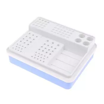 Стоматологическая Эндо Коробка на 96 отверстий, карбидные боры, алмазные боры, коробка для размещения сверла, пластиковый держатель имплантата, футляр для стерилизации, держатель для дезинфекции синий