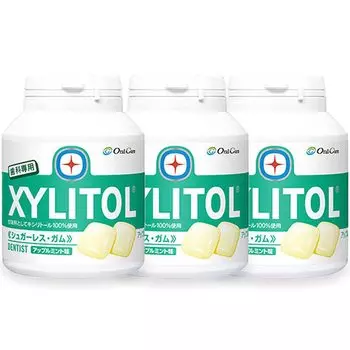 Стоматологическая клиника эксклюзивный уход за полостью рта зубная ксилитовая жевательная резинка со вкусом яблока и мяты 153 г 90 набор из 3 шт. (примерно таблетки)