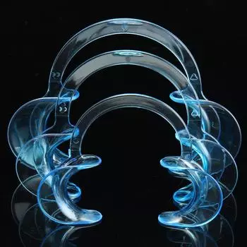 Стоматологическая открывалка для рта C-образная внутриротовая щека, втягиватель для губ, пластиковый расширитель рта L синий