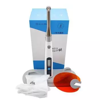 Стоматологическая полимеризационная лампа Светодиодная беспроводная металлическая головка 1S Cure 3 режима 800-1400 МВт/см Лежачая конструкция Стоматологическое оборудование