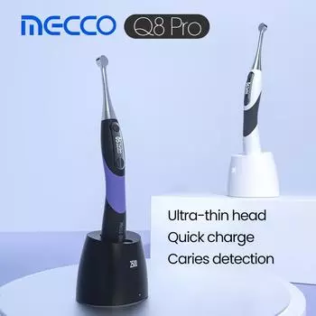 Стоматологическая светодиодная полимеризационная лампа Mecco Q8 Pro: Ультратонкая головка, быстрая зарядка, беспроводное использование, обнаружение кариеса, отбеливание зубов, пломбирование смолой