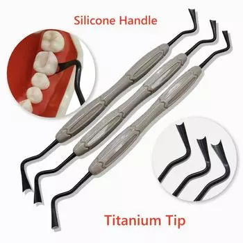 Стоматологическая титановая силиконовая ручка имплантат ретракция десны ретрактор десны стоматологический сепаратор десны изоляционный хирургический инструмент 1 PC silicone L