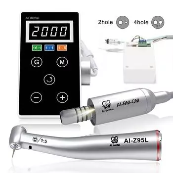 Стоматологическая установка Бесщеточный встроенный шлифовальный светодиодный двигатель AI-EM-BM Двигатель 40000 об/мин 1:1/1:5/16:1 соединение с контруглом