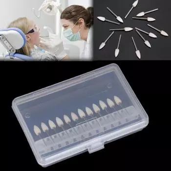 Стоматологические белые полировальные камни Flame Cone Shape Burs Arkansas Stone 12 шт. / Набор