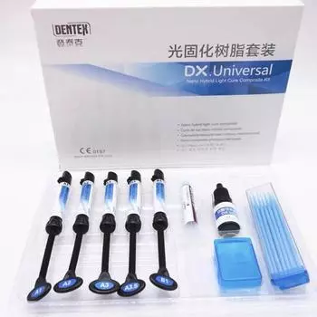 Стоматологические материалы Комплект светоотверждаемых смол Материалы наногибридного отверждения Протравливающий гель Связующий агент синий