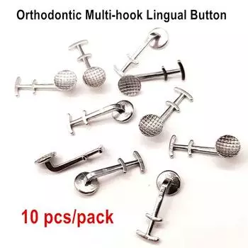 Стоматологические ортодонтические лингвальные пуговицы Лингвальные насадки Мульти-крючок Моноблок Склеиваемая пуговица Материалы орто-брекетов 1 packs-10pcs