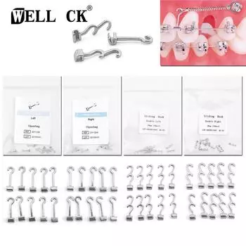 стоматологические раздвижные обжимные крючки правый/левый стоматологический ортодонтический крючок стоматологический изогнутый обжимной крючок длина 8 мм Right