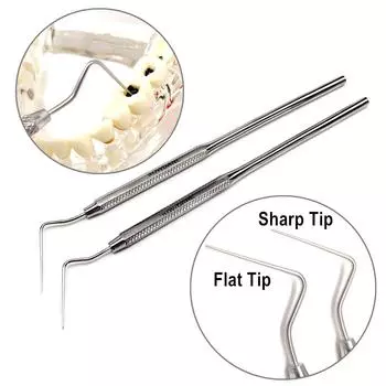 Стоматологический эндодонтический зонд из нержавеющей стали, плоский/конический штекер, инструмент, инструмент для ухода за полостью рта, отбеливание зубов, стоматологические инструменты 1 piece A-flat