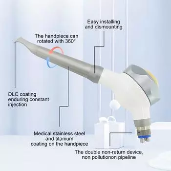 Стоматологический аппарат Air Prophy для отбеливания зубов, полировщик, струйный инструмент для гигиены полости рта, профилактический полировщик 2 holes серебряный