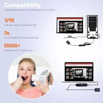 Стоматологический датчик Цифровая система рентгеновской визуализации зубов HDR-500/600 Водонепроницаемый CMOS APS Twain Driver Стоматологический датчик рентгеновского изображения HDR 500C чёрный