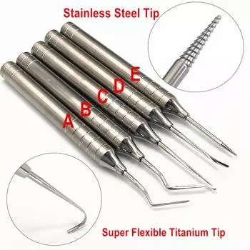 Стоматологический гибкий периотом, набор для удаления зубов, винт для извлечения зубов, элеватор, гибкие пародонтологические стоматологические инструменты 1 piece E
