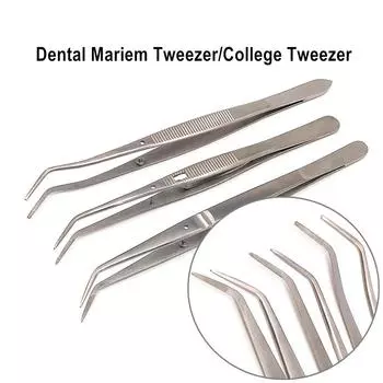 Стоматологический хирургический пинцет Мариам Пинцет Колледж Пинцет Хлопчатобумажная повязка Зазубренный кончик Инструменты для стоматолога 1 piece College Tweezer