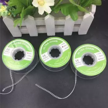 Стоматологический инструмент, ортодонтическая эластичная прозрачная сверхмощная цепочка с резиновой лентой, 3 типа Closed