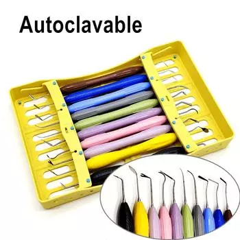 Стоматологический композитный шпатель для пломбирования смолой Набор для эстетической реставрации Набор смоляных наполнителей Стоматологический инструмент Реставрационный шпатель 5 pcs set A