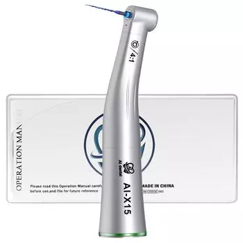 Стоматологический низкоскоростной наконечник AI-X15 Зеленое кольцо 4:1 угол снижения скорости одиночного распыления воды не оптический противоположный для лечения корневых каналов