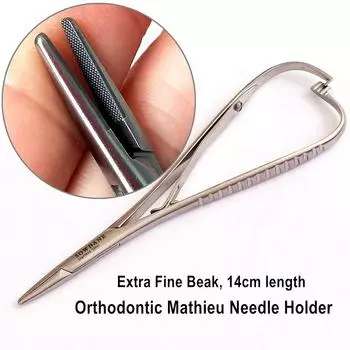 Стоматологический ортодонтический игольчатый держатель Матье щипцы 14 см с зубчатым кончиком, очень тонкий инструмент, инструменты для стоматолога 1 piece