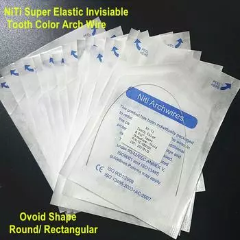 Стоматологический ортодонтический NiTi суперэластичный невидимый цвет зубной дуги проволока круглый прямоугольный овоидный материал формы 5 pcs 012 UPPER