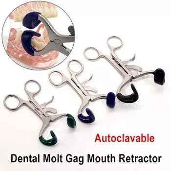 Стоматологический ортодонтический ретрактор для рта с силиконовой накладкой из нержавеющей стали, открывалка для рта, зубной имплантат, инструмент для втягивания рта 1 piece Small