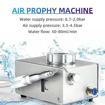 Стоматологический пескоструйный аппарат для чистки и полировки зубов, настольное стоматологическое оборудование для профилактики воздуха и воды 2 holes серебряный