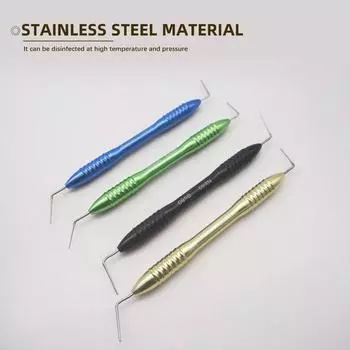 Стоматологический стальной гуттаперчевый наполнитель Наполнитель корневых каналов Эндодонтический ручной штекер Вертикальное устройство для давления Стоматологический инструмент для заполнения CHINA зелёный