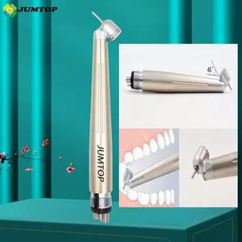 Стоматологический светодиодный высокоскоростной наконечник, турбинный наконечник с углом наклона 45 градусов, антиретракция, односторонняя струя воды 2 holes золотой