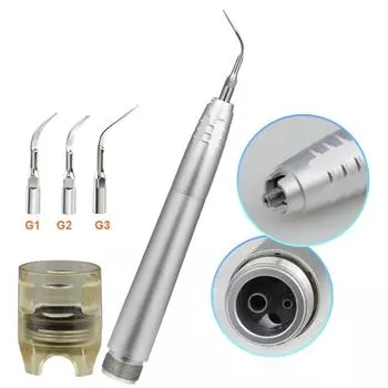 Стоматологический ультразвуковой воздушный скалер, наконечник с 4 отверстиями/2 отверстиями 2 holes серебряный