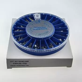 Стоматологический винтовой штифт из нержавеющей стали 240 шт. и 2 ключа, конический винтовой штифт для стоматолога, конические сменные файлы серебряный