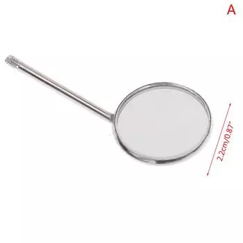 Стоматологическое зеркало для рта, 1 шт., с ручкой, оральный отражатель из нержавеющей стали 2.2CM