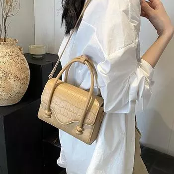 Сумки из искусственной кожи с каменным узором для женщин, монохромные женские сумки через плечо, белые, розовые, высокое качество, мода