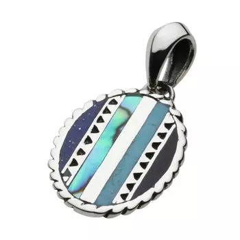 Stone Pendant Shell Lapis Lazuli Turquoise Onyx fp0493 [Figmart] [Silver Accessory]
