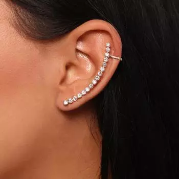 Stonefans 1 пара эстетических клипс, винтажные свадебные роскошные женские серьги-манжеты без пирсинга, серьги-манжеты с кристаллами, ювелирные изделия Gold-color