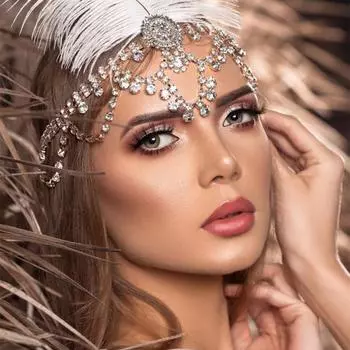 Stonefans богемный головной убор со стразами на лоб, свадебная повязка на голову, цепочки для женщин, свадебные аксессуары с кристаллами, повязка для волос в индийском стиле Gold Headdress