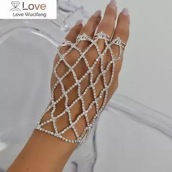 Stonefans Boho блестящий браслет со стразами на палец для женщин свадебные украшения на руку цепочка браслет аксессуары подарок