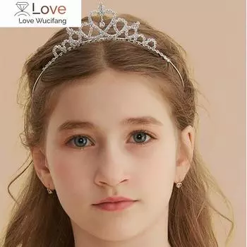 Stonefans Kids Rhinestone Tiara Princess Headband For Girls Birthday Accessories Свадебная хрустальная корона-тиара Свадебные украшения для волос