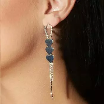 Stonefans металлические серьги-сердечки со стразами для женщин, роскошные аксессуары, бесплатная доставка, трендовые рождественские украшения для пирсинга, подарки Gold Earring