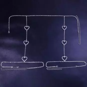 Stonefans модная винтажная цепочка на бедро с сердечком, ювелирные изделия с кристаллами, подвязки, индивидуальный женский пояс, цепочки на ноги с любовью для живота для женщин, тело золотой